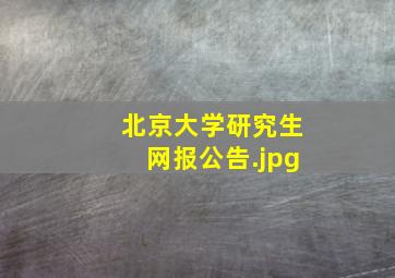 北京大学研究生网报公告
