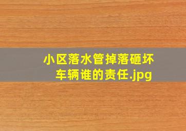 小区落水管掉落砸坏车辆谁的责任