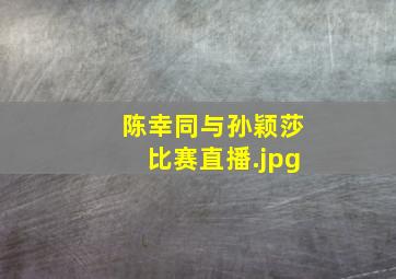 陈幸同与孙颖莎比赛直播